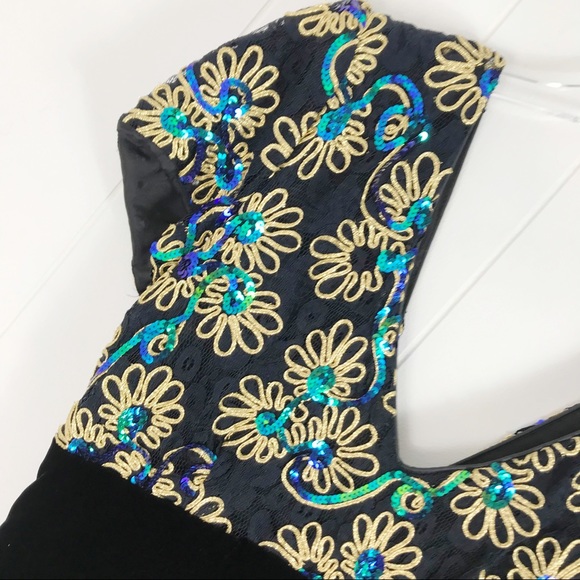 VINTAGE DAVE & JOHNNY 1980s Velvet Black Dress - Picture 7 of 12